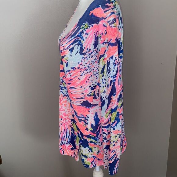 Lilly Pulitzer Liesel “Sunken Treasure” Linen Sweater! - Picture 6 of 11